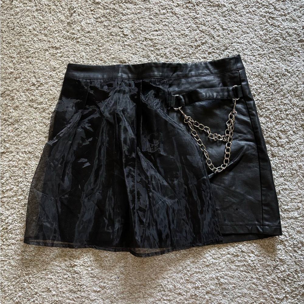 Current Mood Black Asymmetrical Mini Skirt